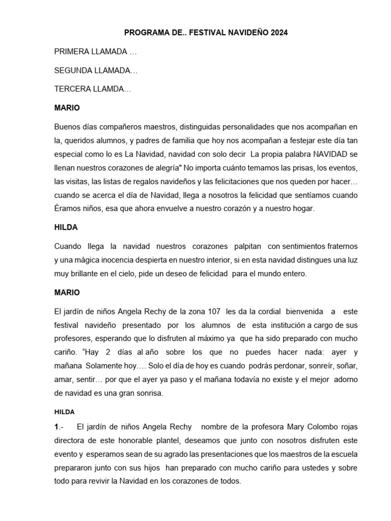 Festival Navideño 2024: Programa y Mensajes | PDF | Navidad | Amor