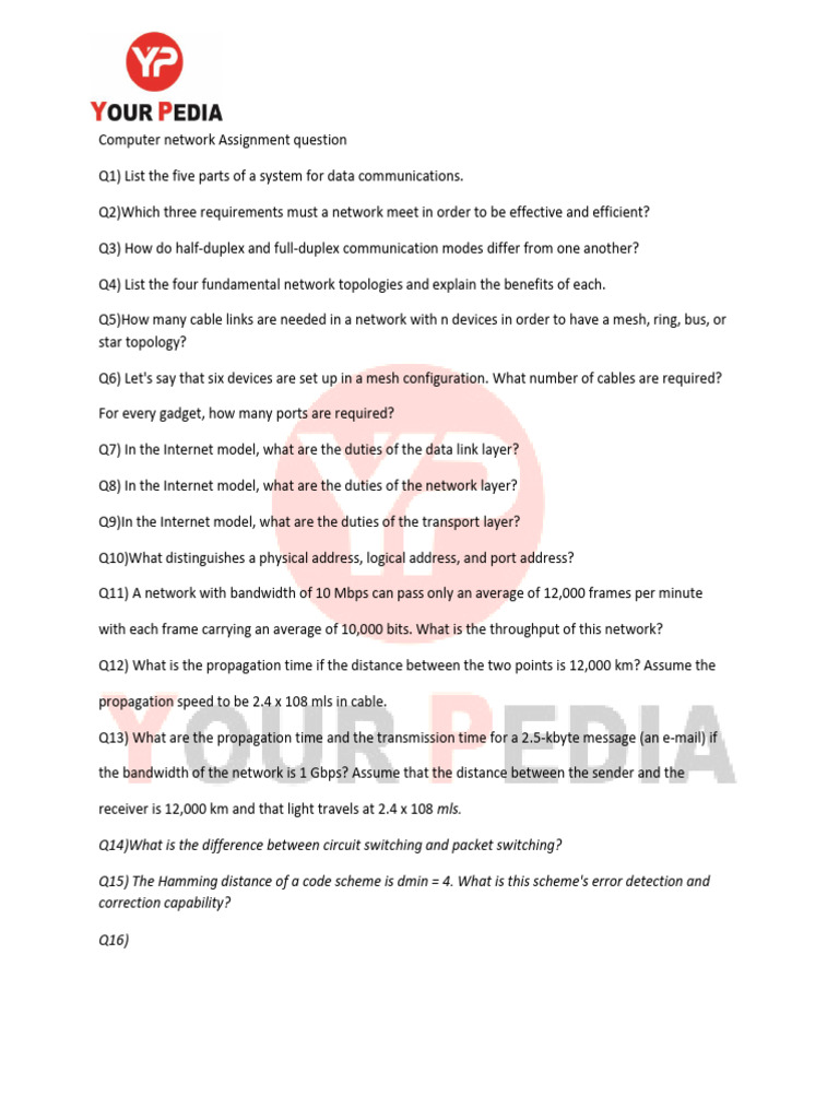 CN CGPDTM Question | PDF | Computer Network | Transmission Control Protocol