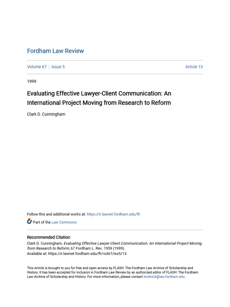 Lawyer-Client Communication Evaluation | PDF | Attorney–Client ...