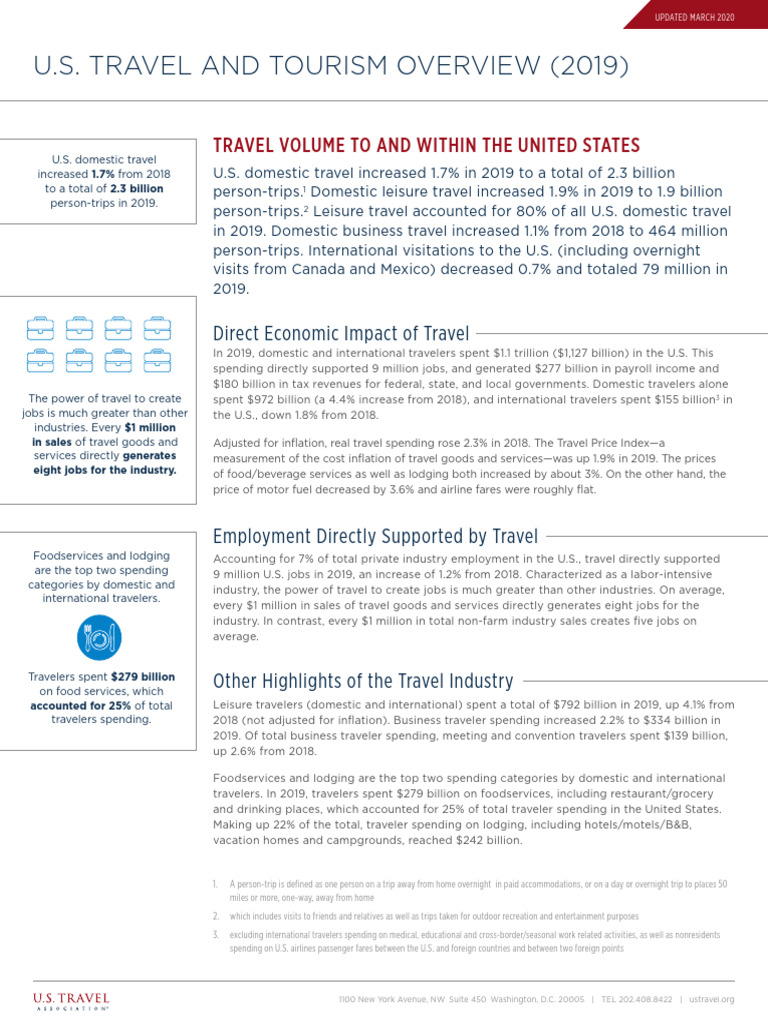 Research - Fact Sheet - US Travel and Tourism Overview | PDF | The ...