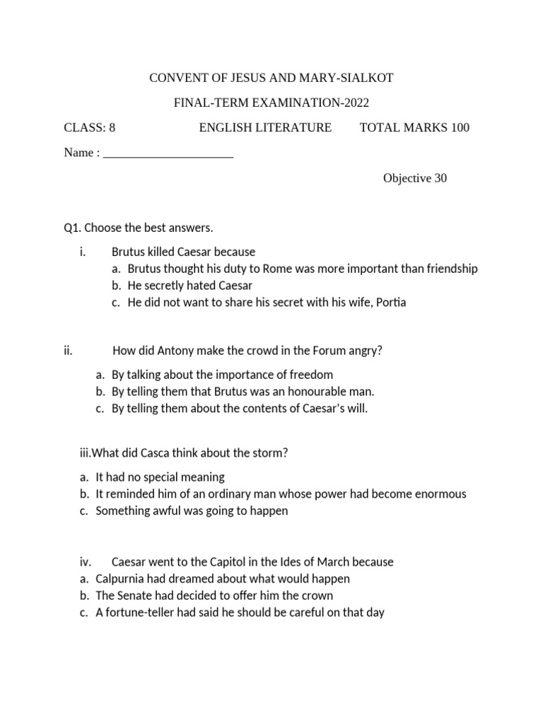 Q1 English Lit Class 2022 | PDF