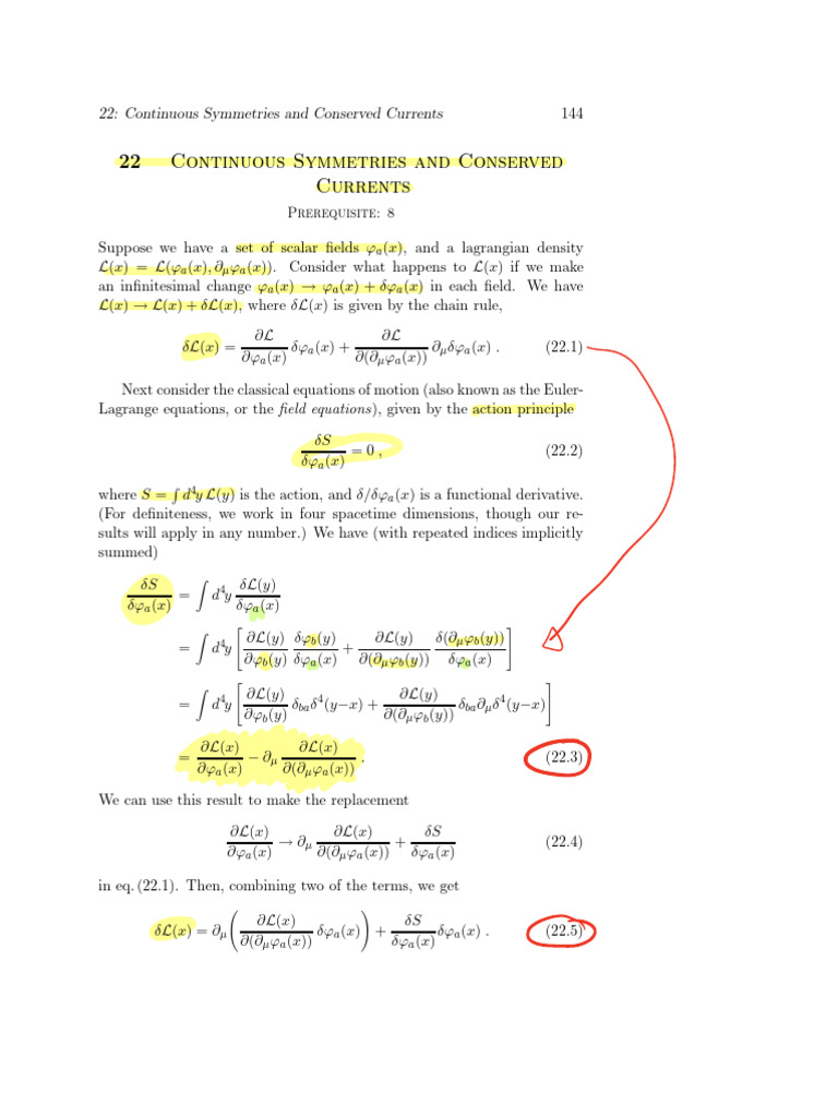 Quantum Field Theory Sec22 | PDF | Noether's Theorem | Momentum