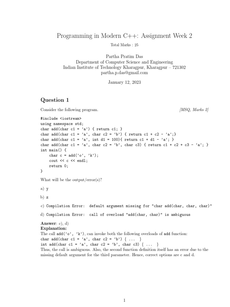 Assignment_2 Solution | PDF | Pointer (Computer Programming) | Namespace