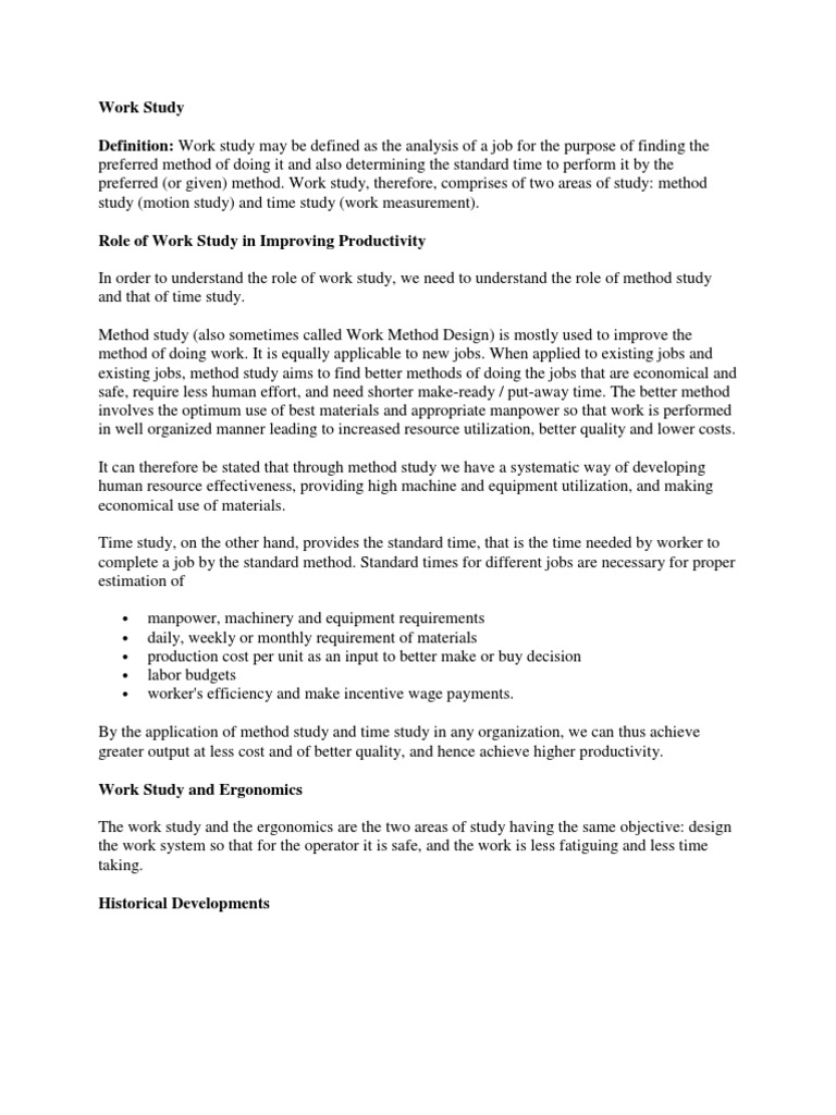 Work Study: Methods and Productivity | PDF | Scientific Method ...