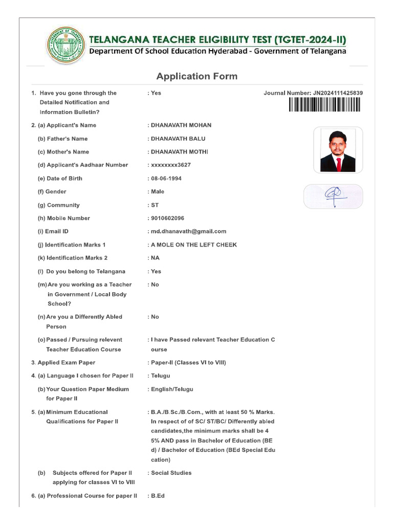 Mohan Tet (Dec 2024) Application | PDF
