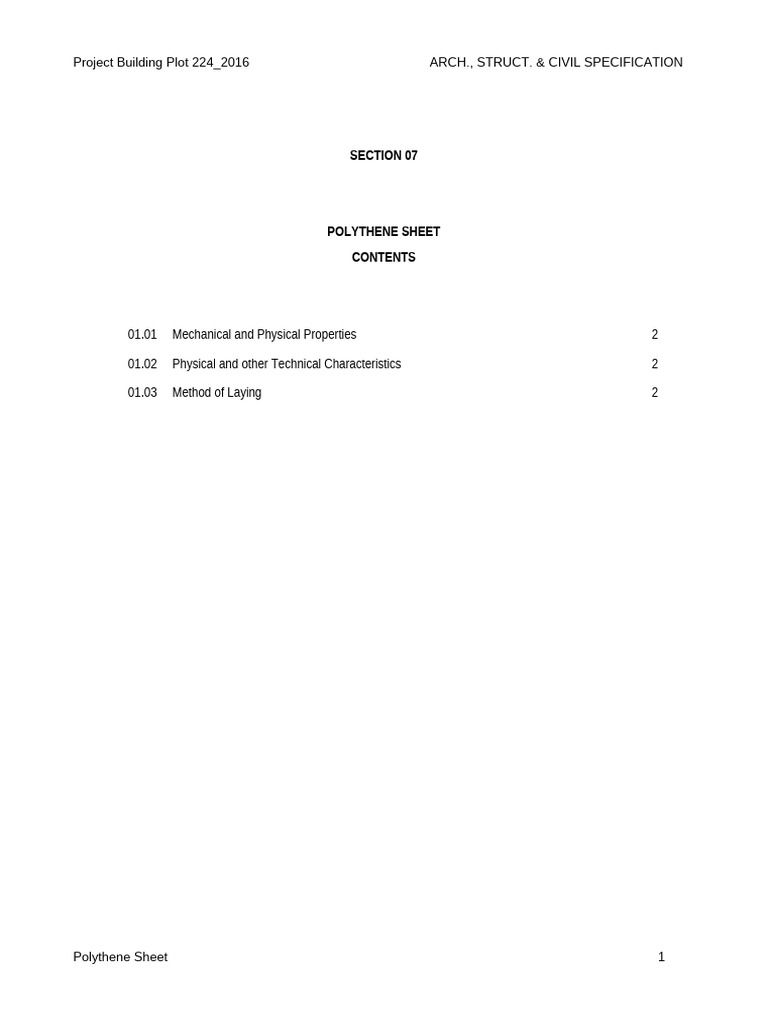 Section 7 - Polythene Sheet | PDF | Polyethylene | Secondary Sector Of ...