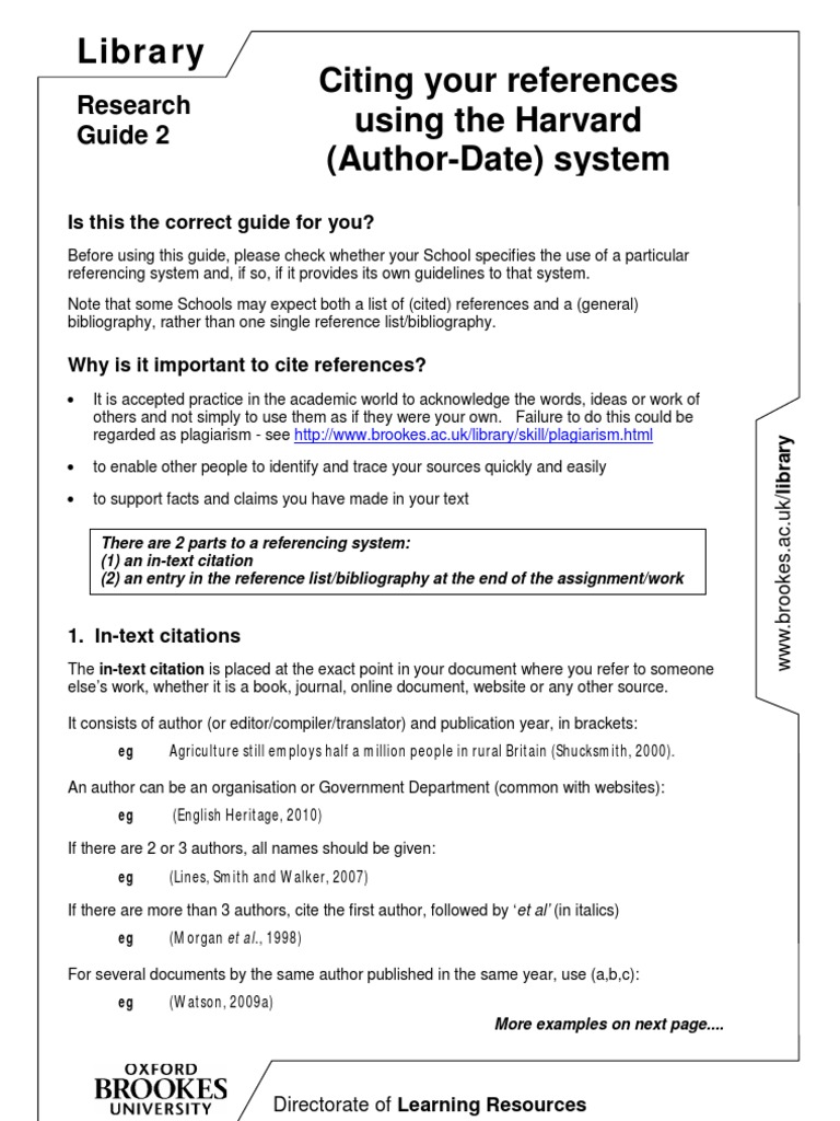 Harvard Referencing Guide Overview | PDF | Citation | Written Communication