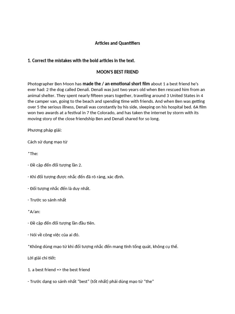 Articles and Quantifiers | PDF