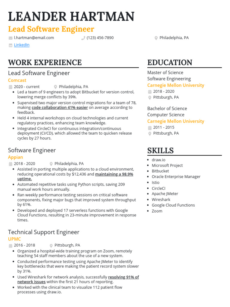 Lead Software Engineer Resume | PDF | Software | Cloud Computing