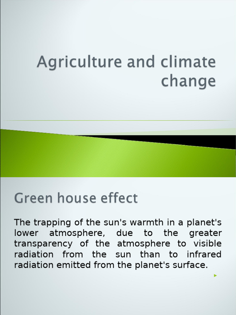 Climate Change's Impact on Agriculture | PDF | Greenhouse Effect ...