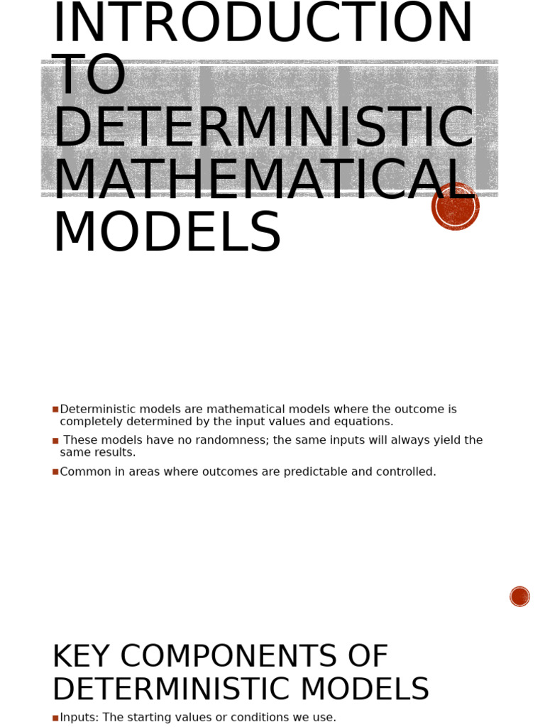 3. Deterministic Mathematical Model | PDF | Determinism | Randomness