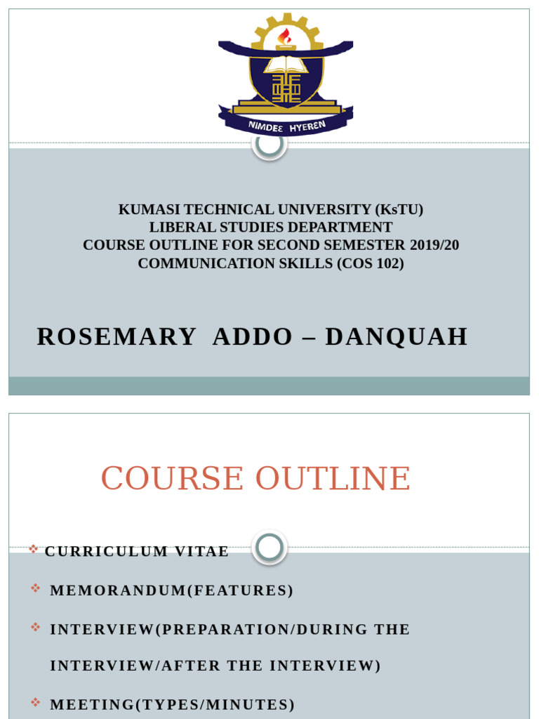 Comm. Course Content | PDF