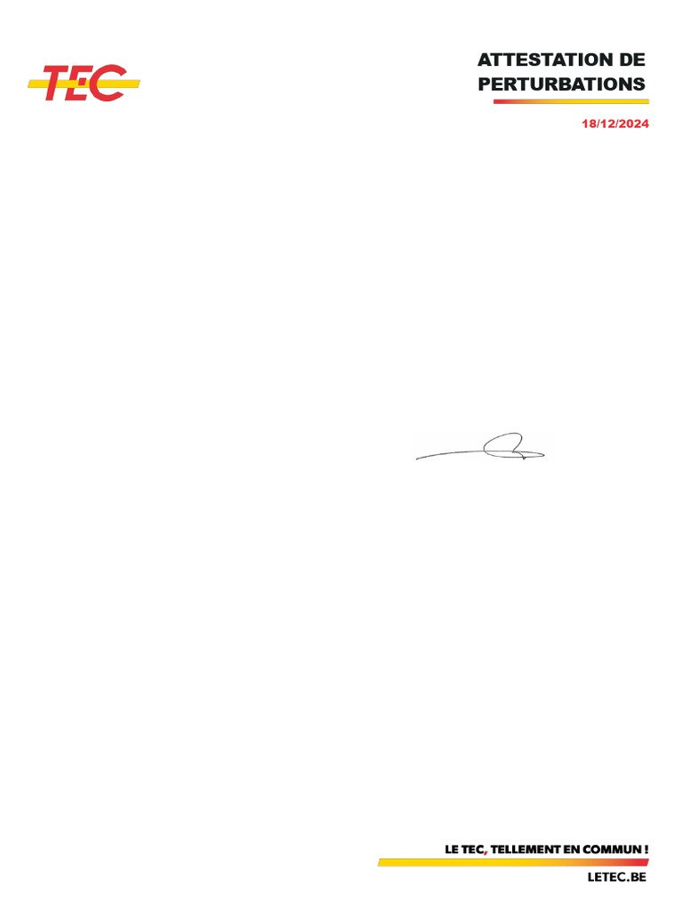 Attestation de perturbations TEC 18/12/2024 | PDF