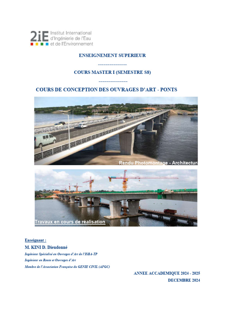 Conception des Ponts - Cours Master I | PDF | Pont | Ingénierie des ...