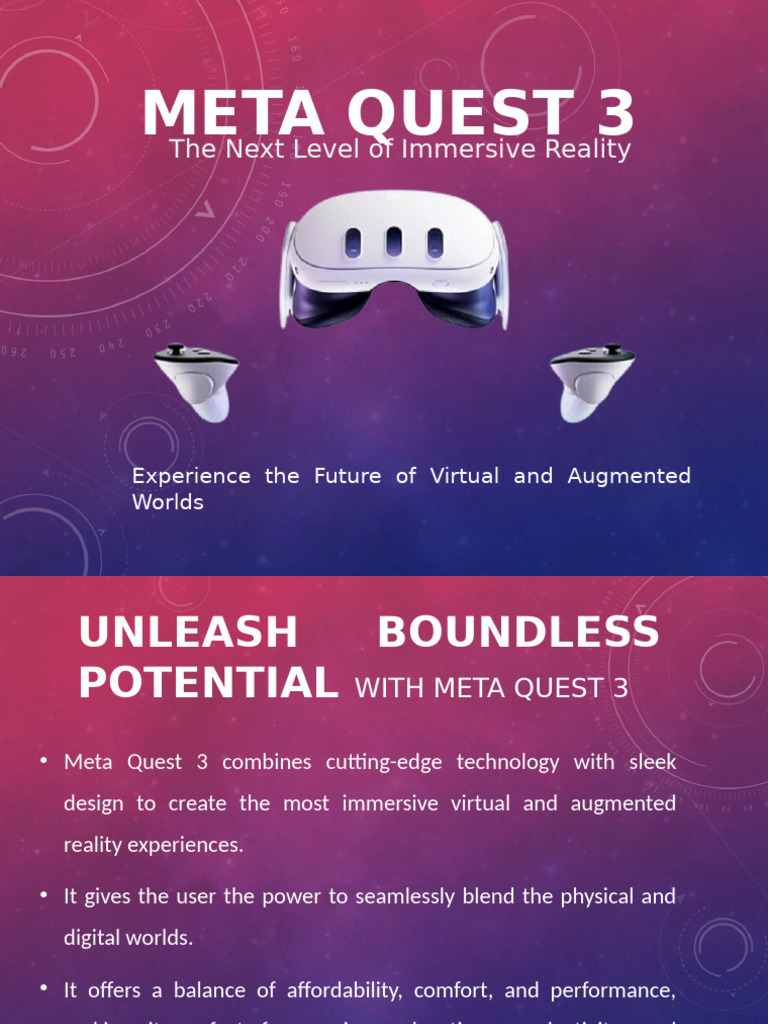 Meta Quest 3: Specs and Features Overview | PDF | Virtual Reality ...