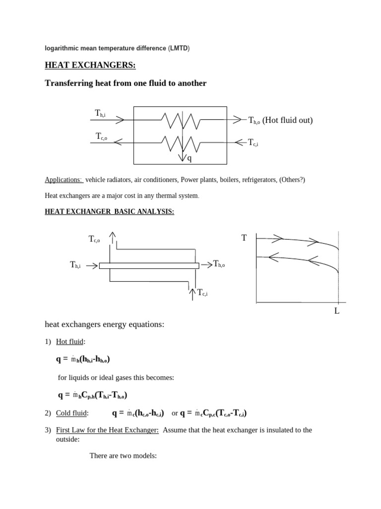 LMTD in Heat Exchanger Analysis | PDF | Heat Exchanger | Heat