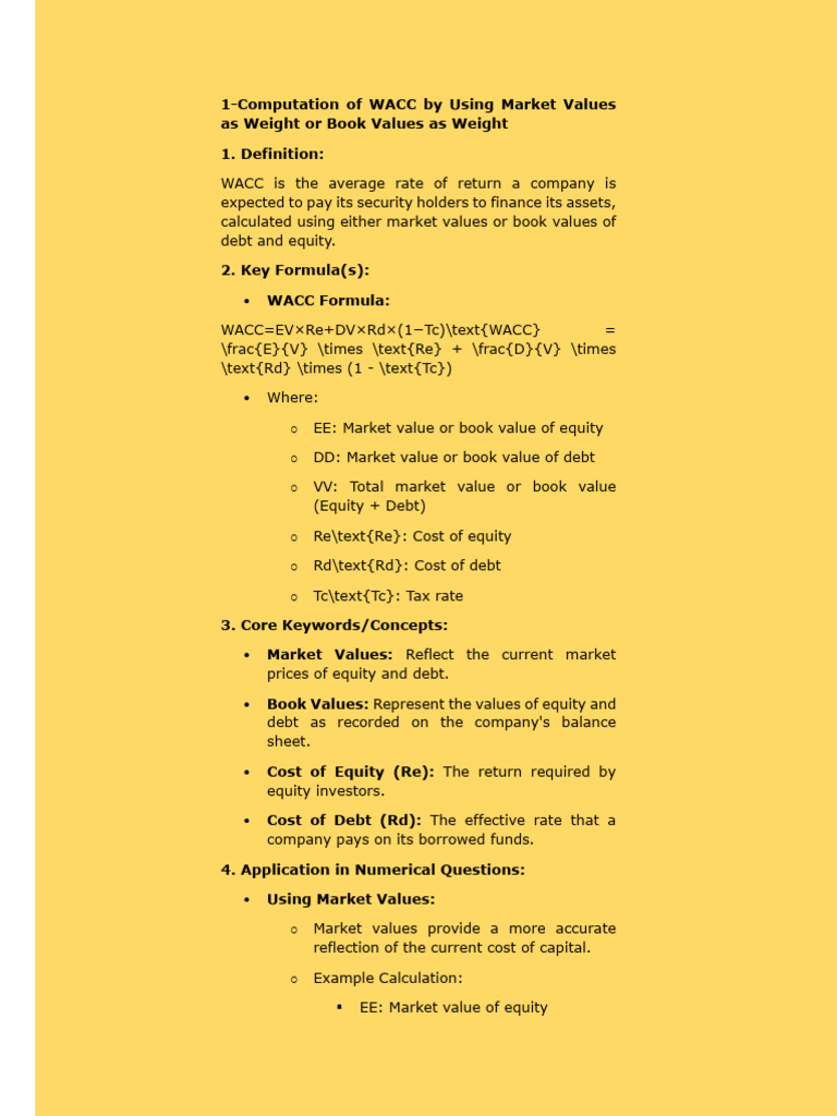 WACC Calculation and Its Implications | PDF | Net Present Value | Cost ...