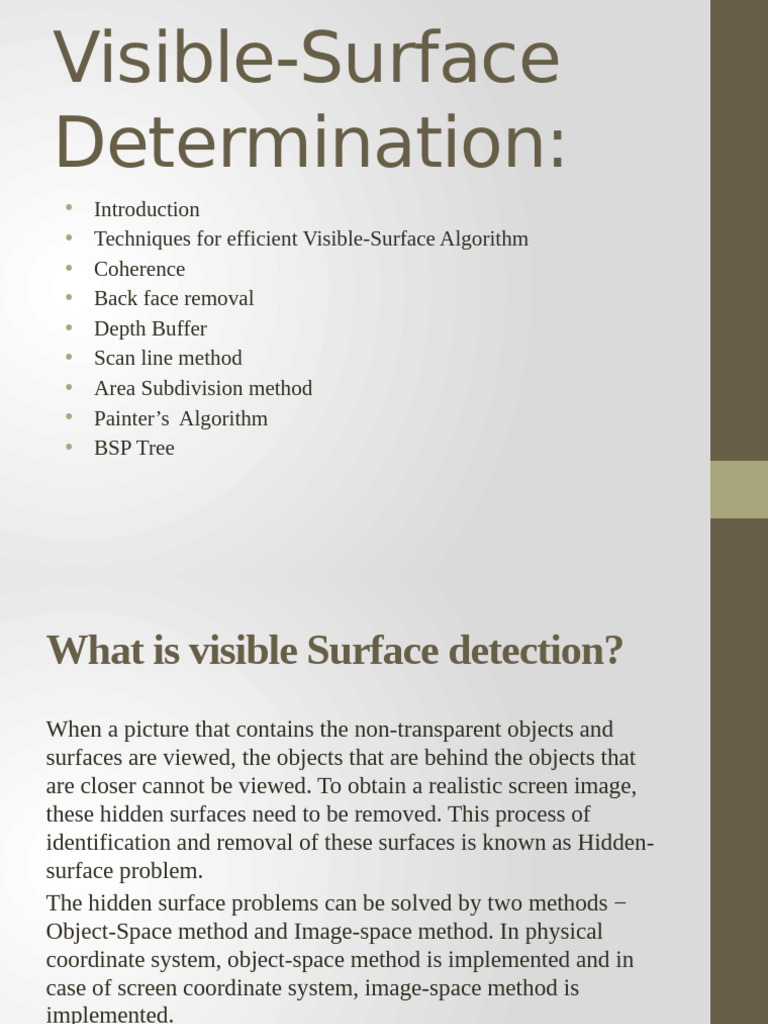 Ch.7 Visible Surface Determination | PDF | 3 D Computer Graphics ...