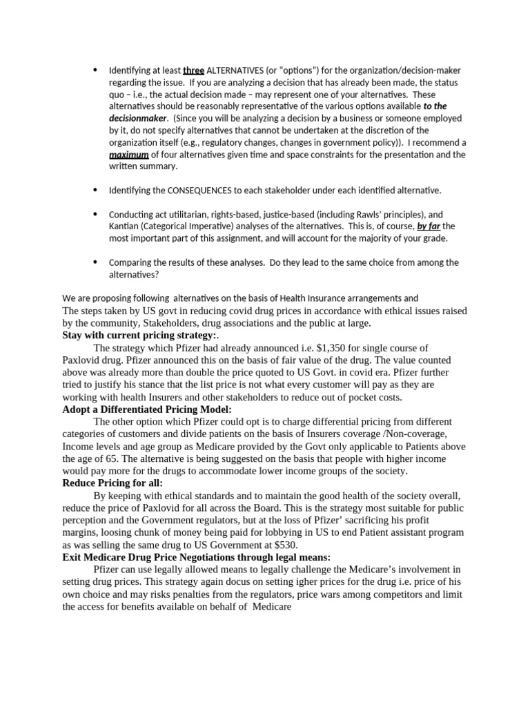 Group asignment pdf medicare united states pricing