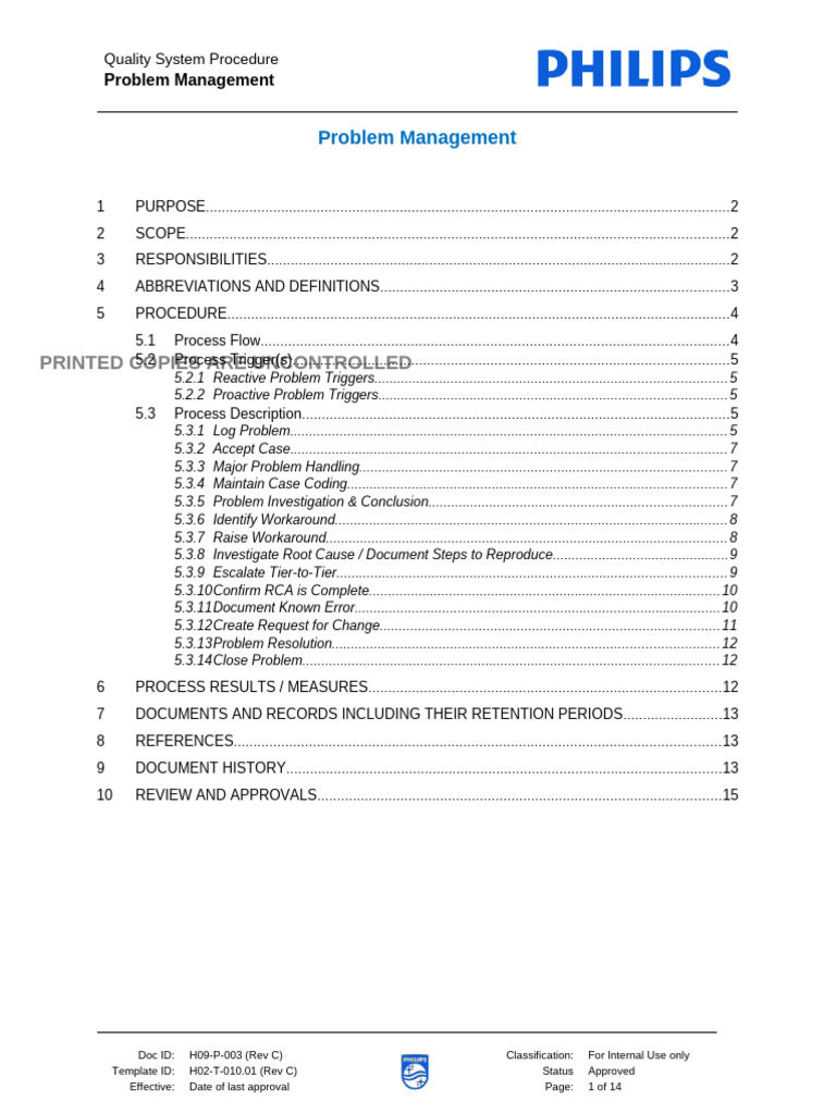 H09-P-003 (Rev C) Problem Management Process | PDF
