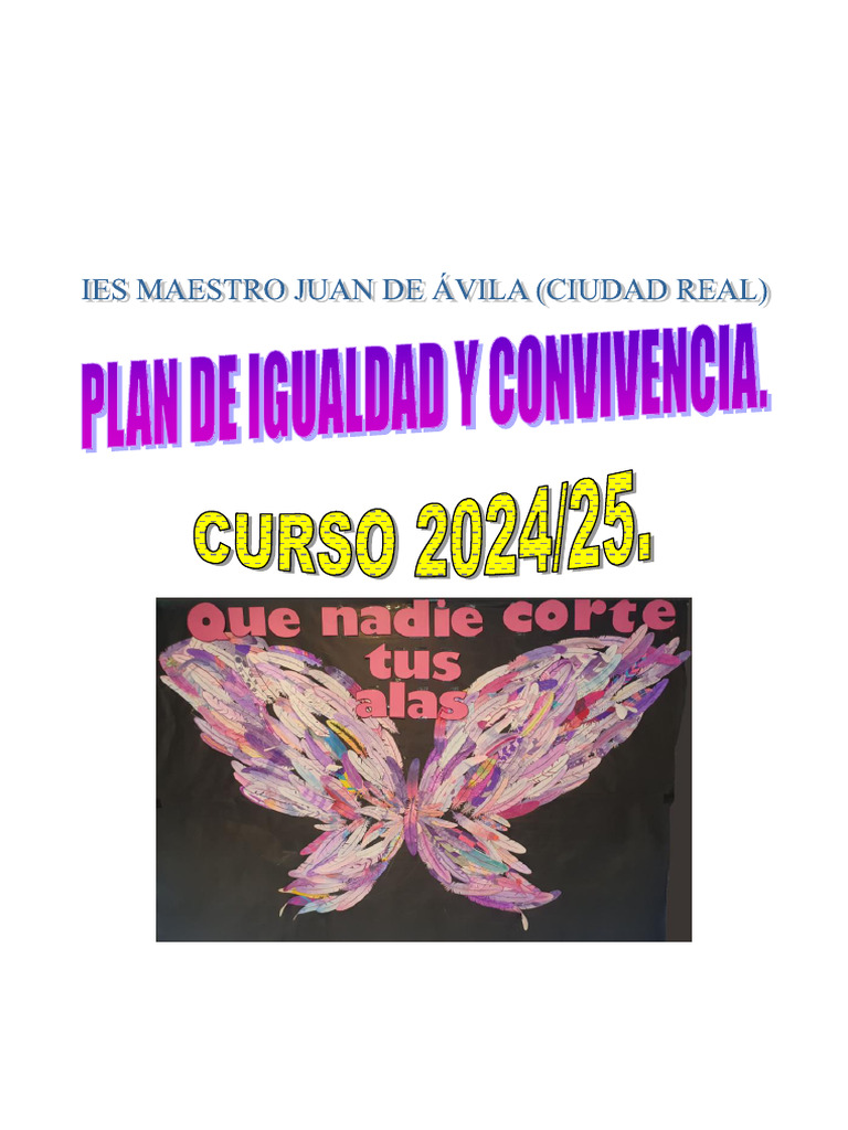 Plan de Igualdad y Convivencia | PDF | Igualdad de género | Estudios de ...