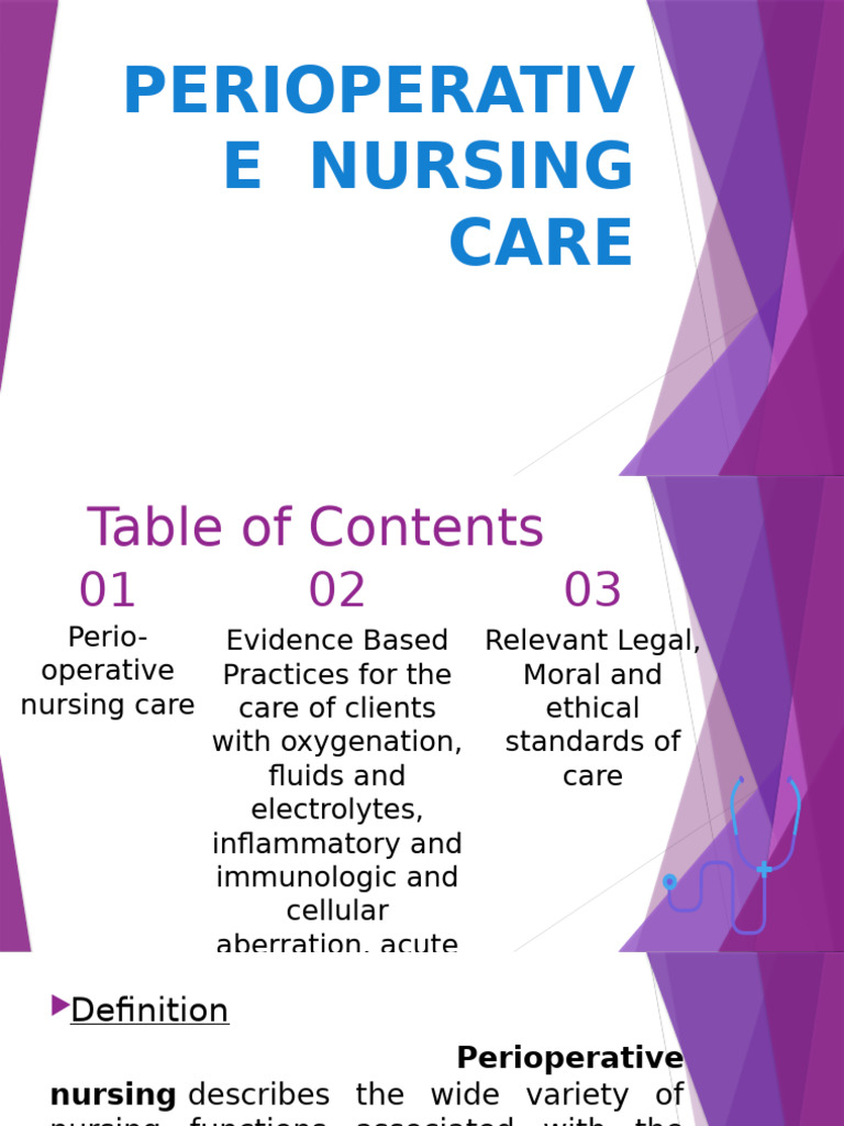Perioperative Nursing Care Overview | PDF | Surgery | Perioperative