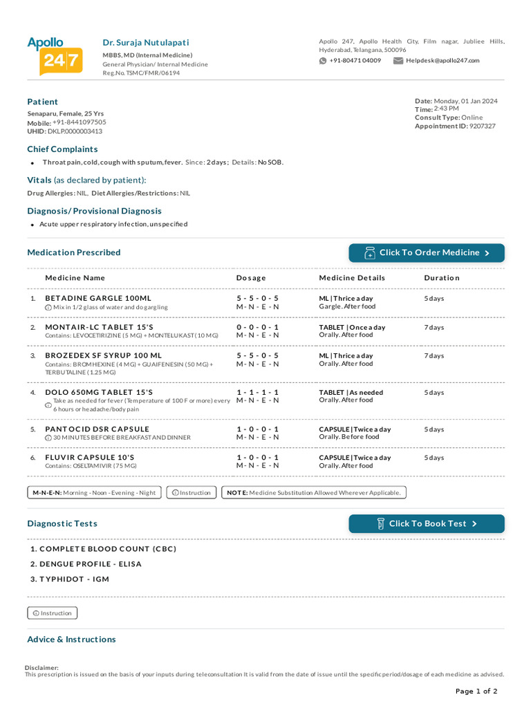 Online Consultation for Throat Infection | PDF | Medicine | Health Care