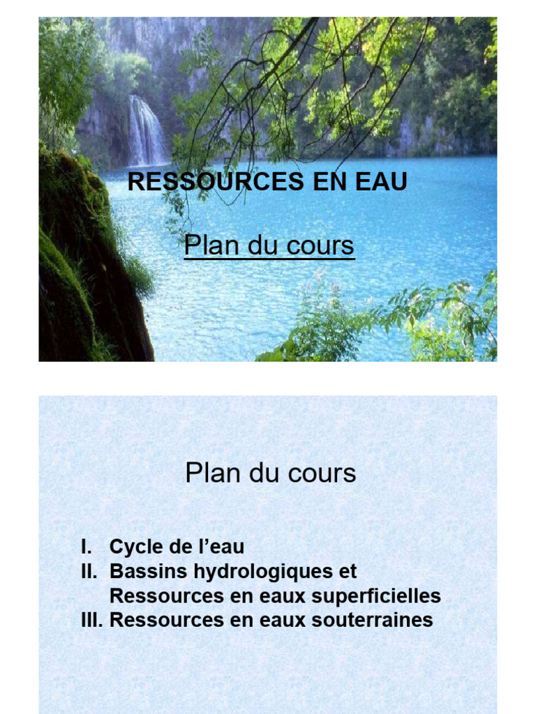 Cycle de l'eau et ressources hydriques | PDF