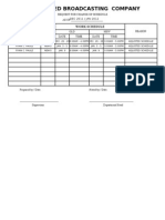 Associated Broadcasting Company: Work Schedule