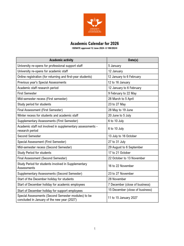 University Academic Calendar 2026 | PDF | Academic Term | Public ...