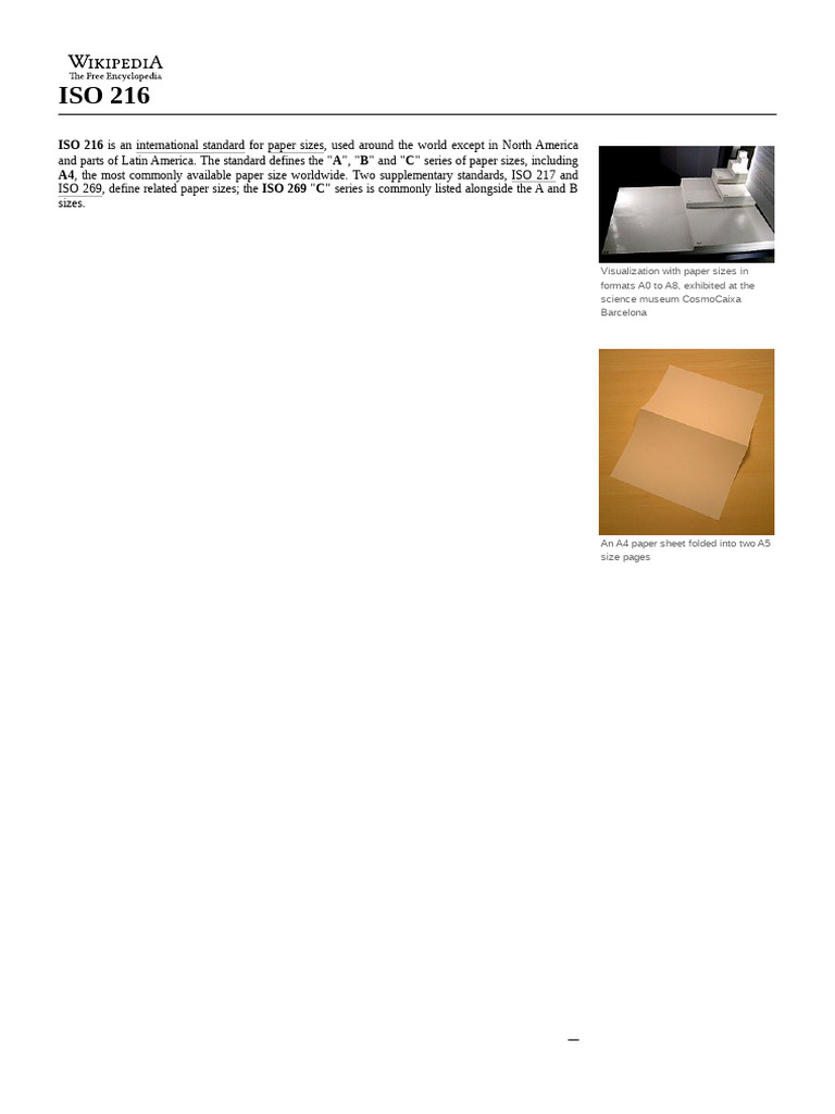 ISO - 216 - ABC Series Paper Sizes | PDF | Stationery | Printing