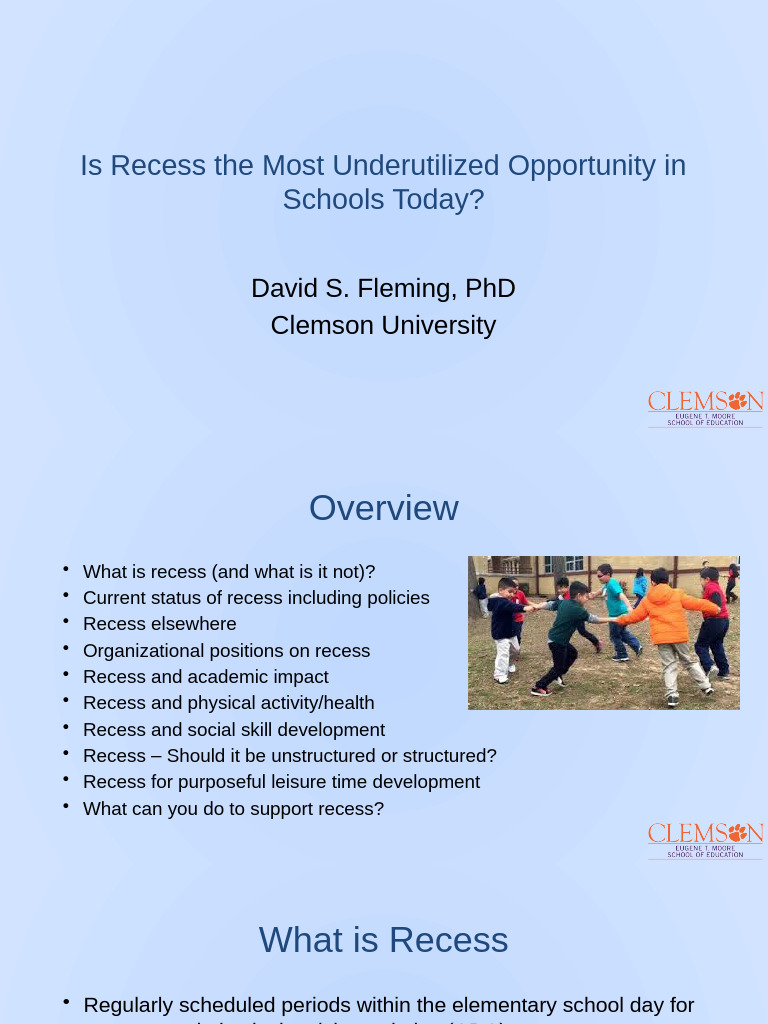 Recess: Key to Student Success | PDF | Behavior Modification ...