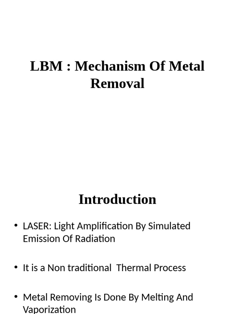 LBM: Mechanism of Metal Removal | PDF
