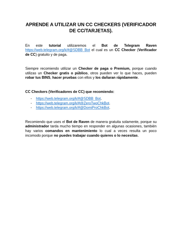 Guía para Usar Raven CC Checker | PDF | Visa Inc. | Internet Bot
