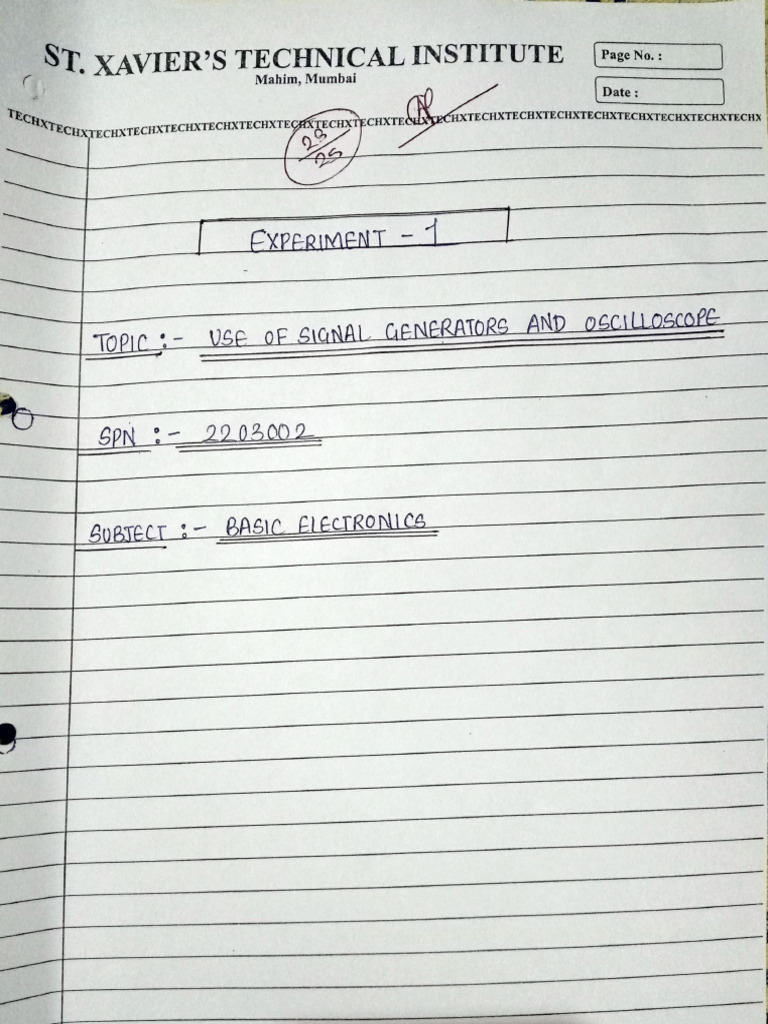 BE Experiment 1 | PDF