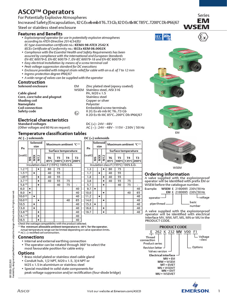 Explosionproof Operators EM/WSEM | PDF | Alternating Current | Rectifier