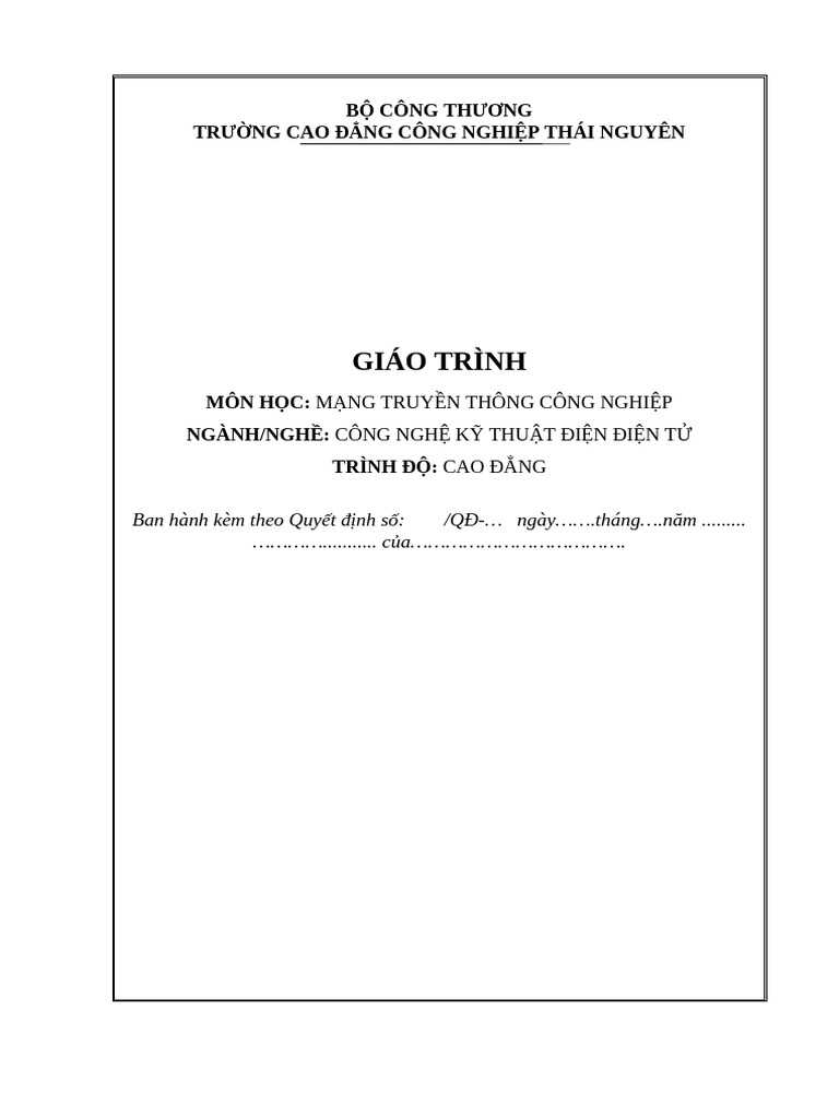 Mẫu trình bày giáo trình | PDF