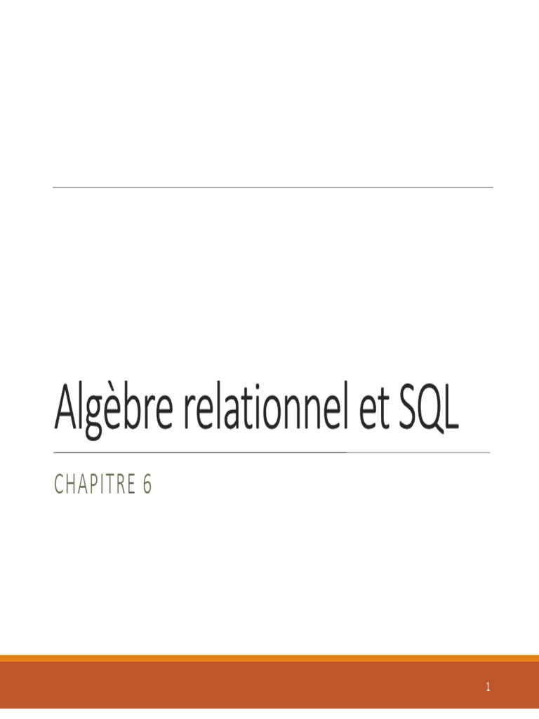 Algèbre relationnelle et SQL | PDF | SQL | Bases de données