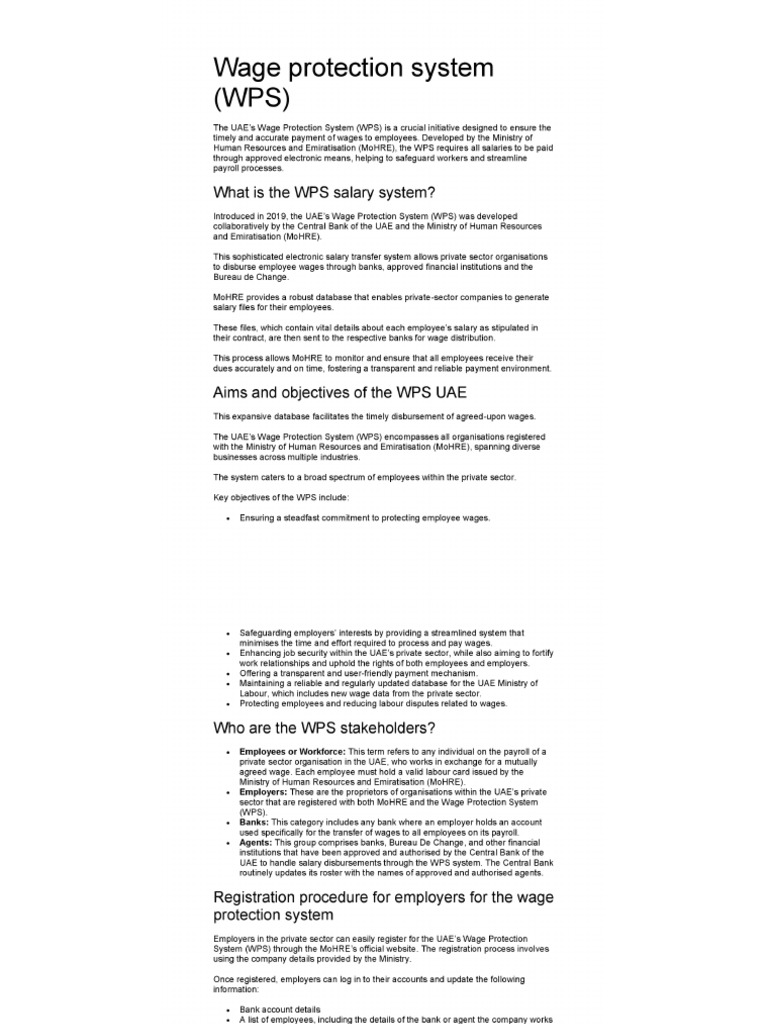 Wage Protection System - 00001 | PDF