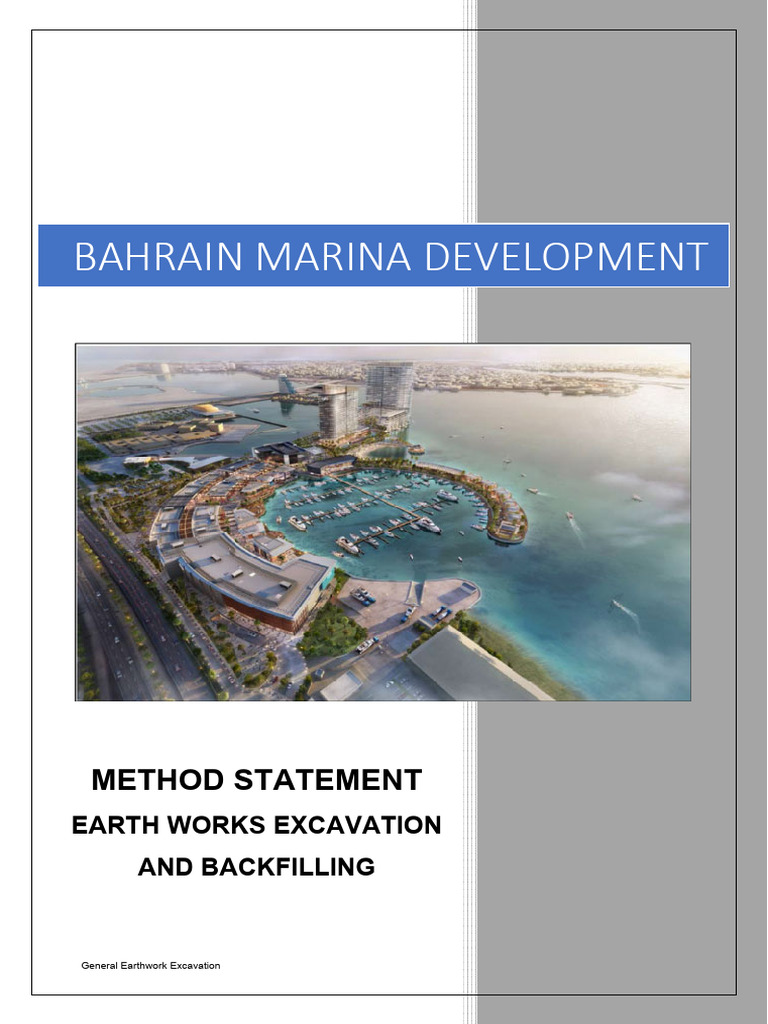 Bahrain Marina Earthwork Method Statement | PDF | Personal Protective ...