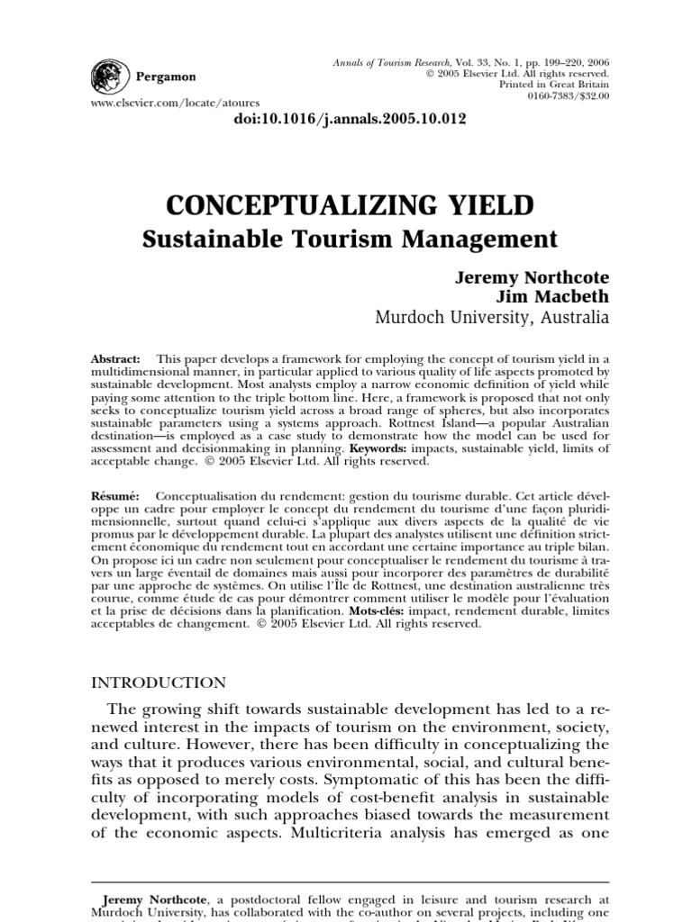 Sustainable Tourism Management | PDF | Sustainability | Ecology