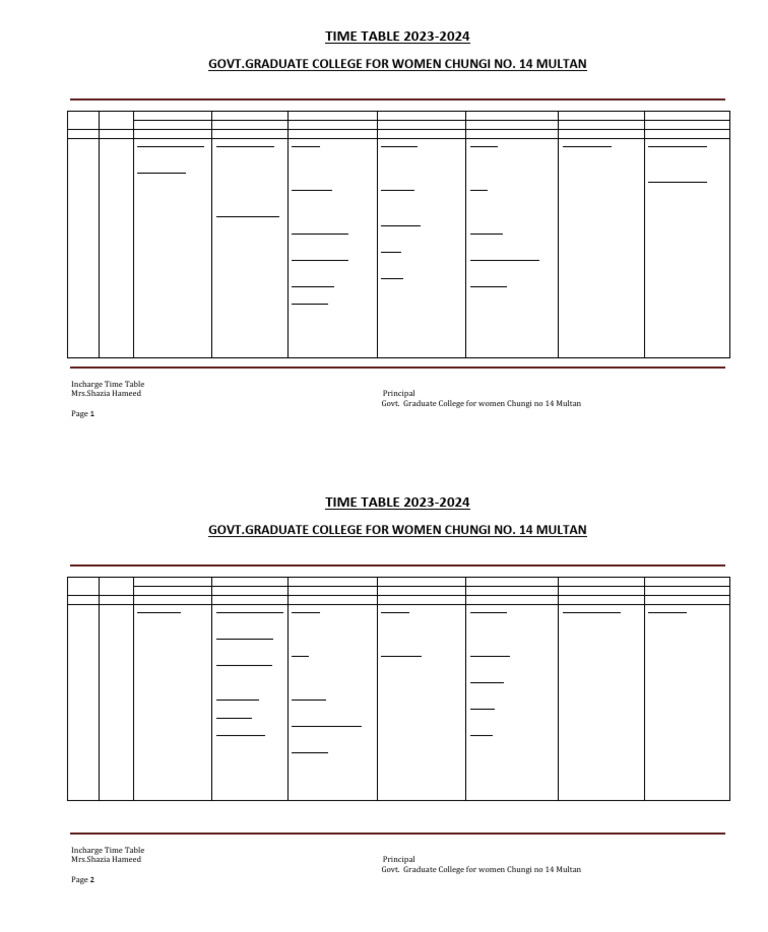 Timetable 2023-24 | PDF | Liberal Arts Education | Science
