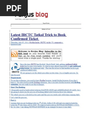 Tatkal ticket booking software, free download for pc windows 7