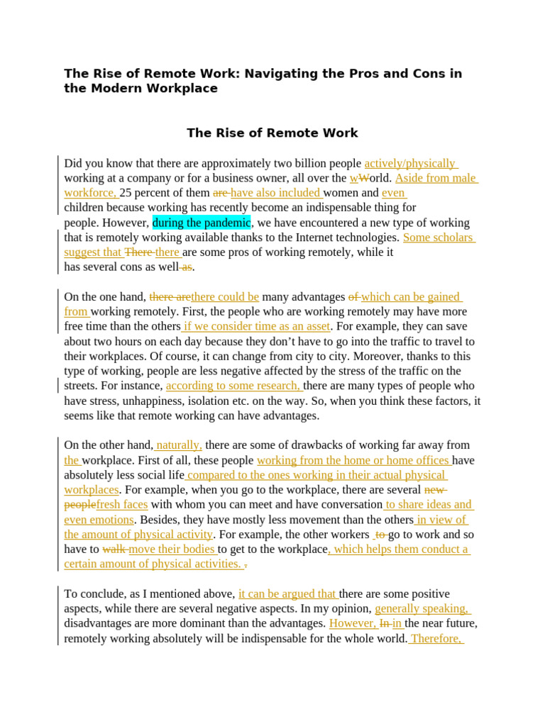 The Rise Of Remote Work Pdf Psychological Concepts Social Psychology