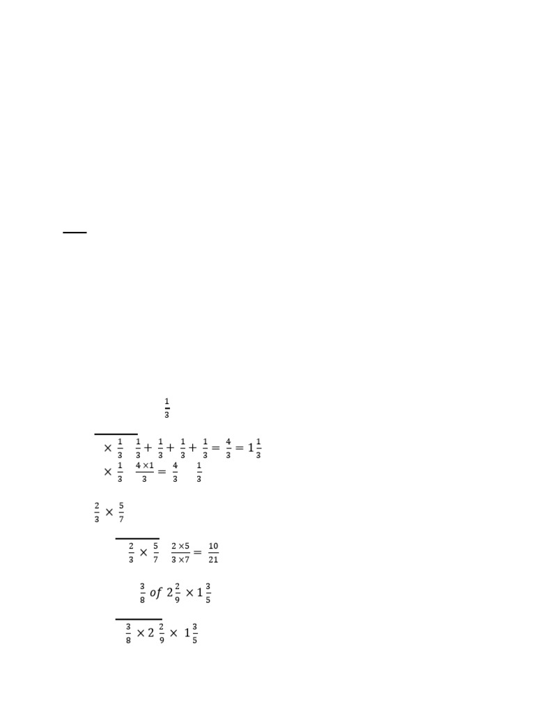 Multiplying Fractions for JS 1 Math | PDF