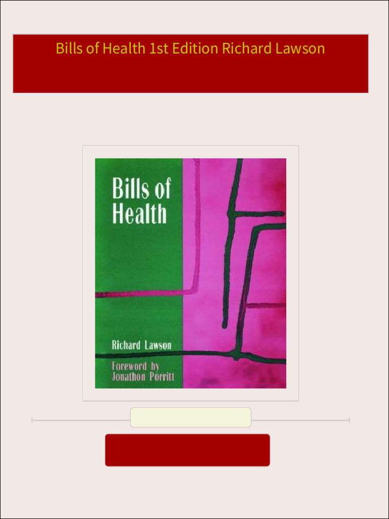 Bills of health 1st edition richard lawson 2024 scribd download pdf
