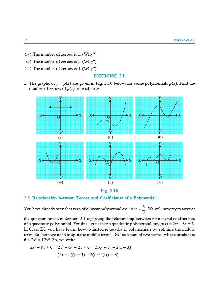 Quadratic Polynomial Zeroes Explained | PDF | Polynomial | Zero Of A ...