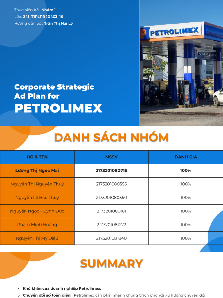 (Cuối Kỳ) Nhóm 1 - Petrolimex | PDF