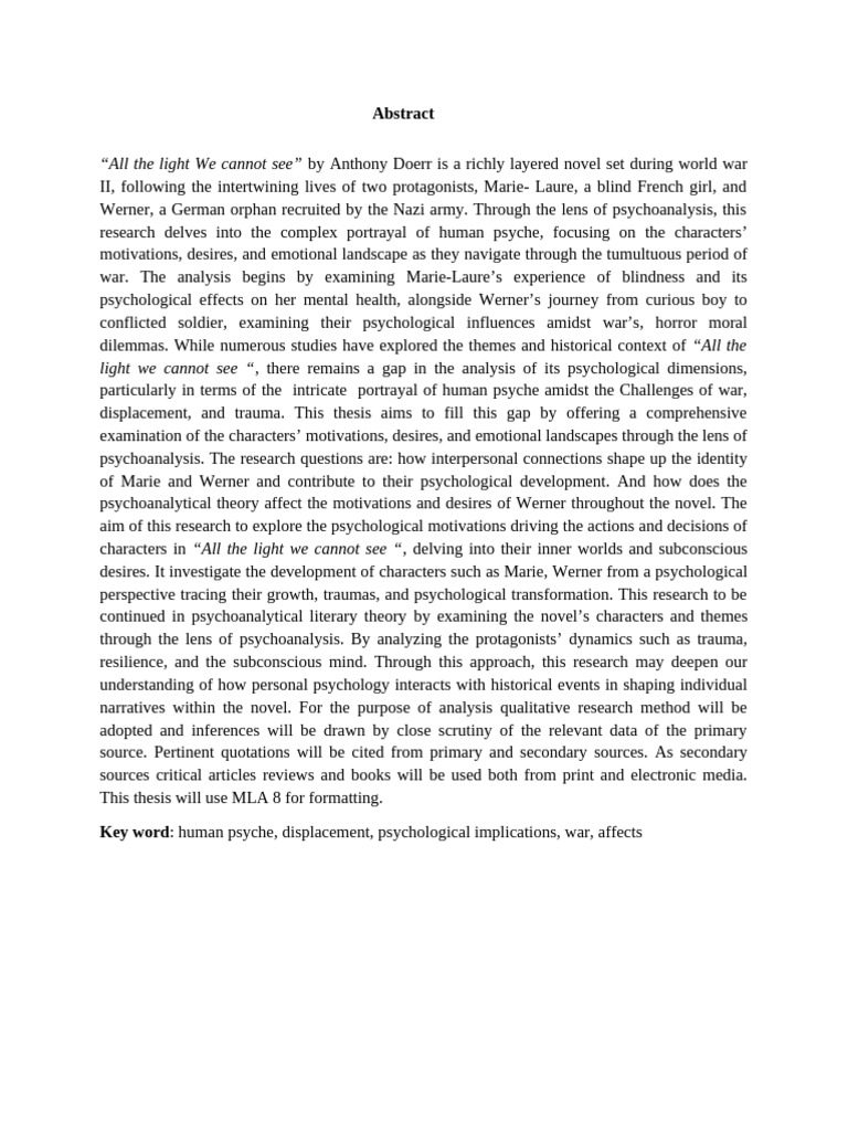 Abstract | PDF | Psychology | Psychoanalysis