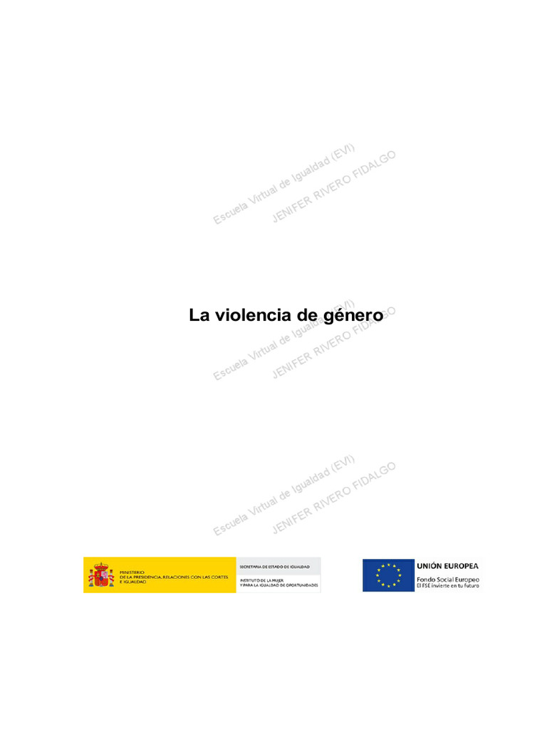 La Violencia de Genero | PDF | La violencia contra las mujeres | Violación